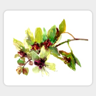 Green Orchid Flower Sticker